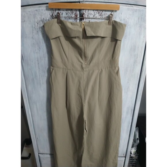 Zara Wide Leg Strapless Romper Green Boho Classic Feminine - Picture 1 of 12